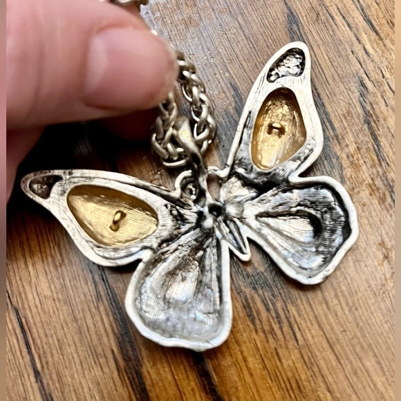 Butterfly Necklace Keep Our Faith Long Life Two Tone 18” Chain Silver Gift Hope - Picture 8 of 10